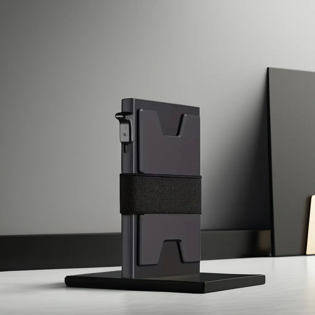 Minimalistisches Metall-Portemonnaie für Herren — Pop-Up Kartenetui, Slim Kreditkartenhalter